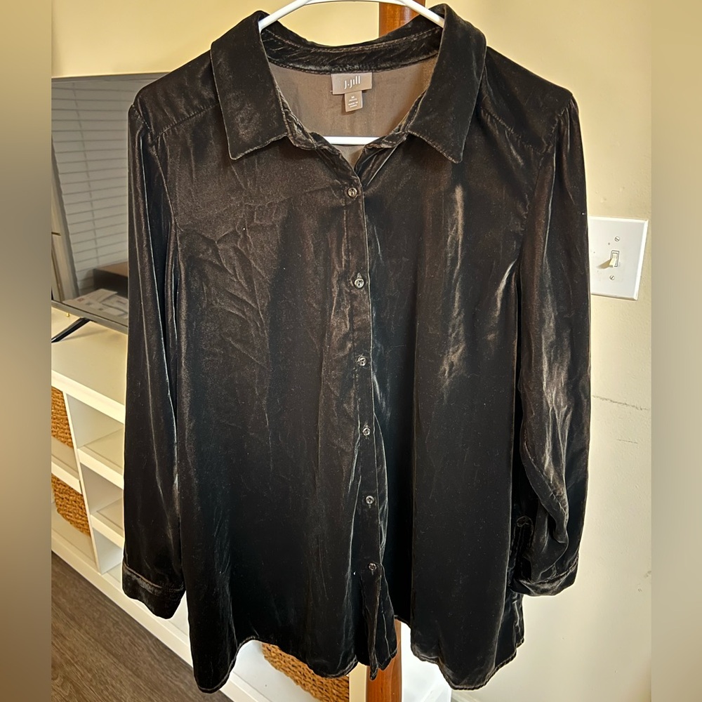 J. Jill Brown Velvet Blouse